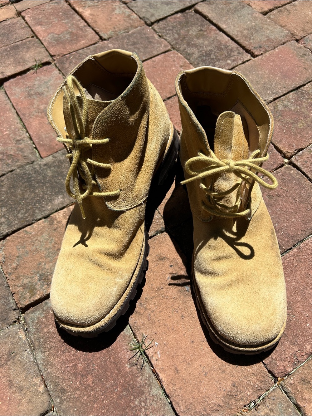 Men’s Ruff Hewn Tan Leather Suede Chukka Boots, Sz 9